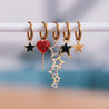 orecchini a cerchio con pioggia di stelle scintillanti— oro - Infinity Concept Store