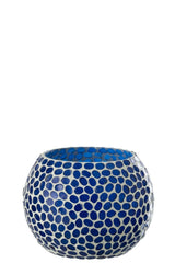 PORTA T-LIGHT PALLA VETRO TURCHESE